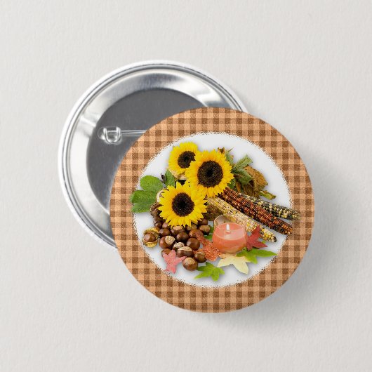 Herbstflorale Erweiterung Button (Vorne & Hinten)