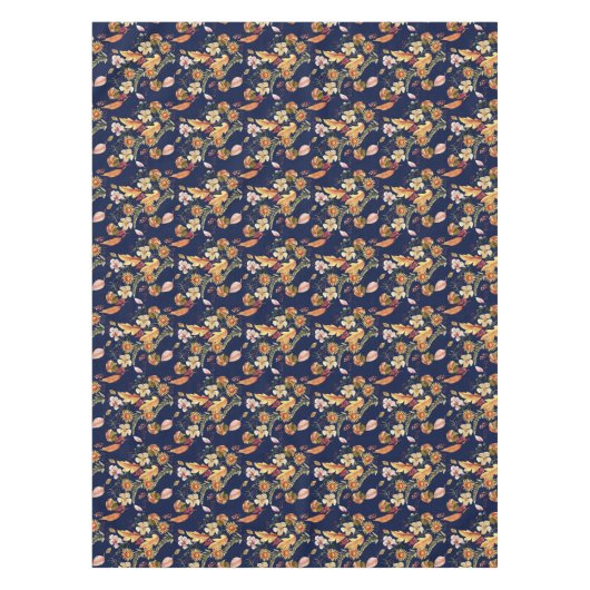 Herbstflorale Feier Navy Tableclout Tischdecke (Vorderseite)