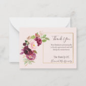 Herbstflorale Foto Beileid Beerdigungskarte Mitteilungskarte (Vorderseite)