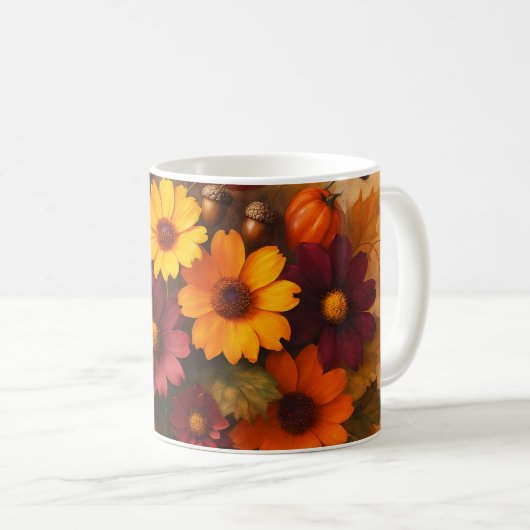 Herbstflorale Fusion Kaffeetasse (VorderseiteRechts)