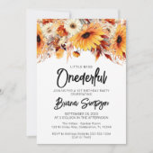 Herbstflorale Herbst 1. Geburtstag Einladung (Vorderseite)