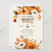 Herbstflorale Herbst BIRTHDAY Einladung (Vorderseite)