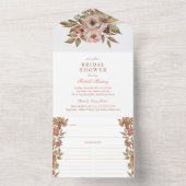 Herbstflorale Herbst Brautparty und Rezept All In One Einladung (Innen Boden)