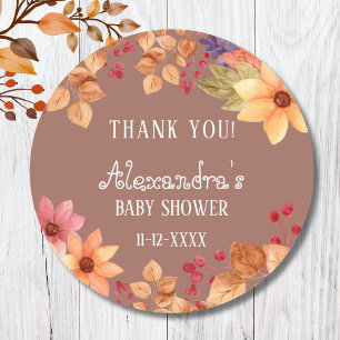 Herbstflorale Herbstdusche Danke Runder Aufkleber