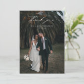 Herbstflorale Hochzeit Foto Dankeskarte (Stehend Vorderseite)