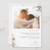 Herbstflorale Hochzeit Foto Dankeskarte (Rückseite)