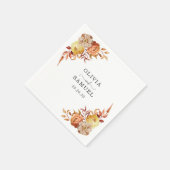 Herbstflorale Hochzeit Personalisiertes Party Napk Serviette (Ecke)