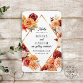 Herbstflorale Hochzeit Sichern Sie das Datum Magne Magnet