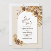 Herbstflorale Hochzeit Sichern Sie das Datum Save The Date (Vorderseite)