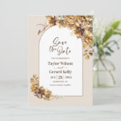 Herbstflorale Hochzeit Sichern Sie das Datum Save The Date (Stehend Vorderseite)
