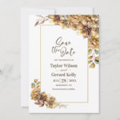 Herbstflorale Hochzeit Sichern Sie das Datum Save The Date (Vorderseite)
