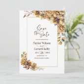 Herbstflorale Hochzeit Sichern Sie das Datum Save The Date (Stehend Vorderseite)
