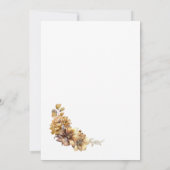 Herbstflorale Hochzeit Sichern Sie das Datum Save The Date (Rückseite)