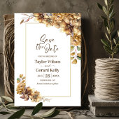 Herbstflorale Hochzeit Sichern Sie das Datum Save The Date