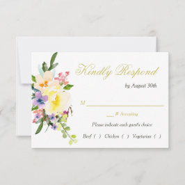 Herbstflorale Hochzeitessen Probe UAWG RSVP Karte