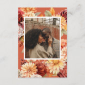 Herbstflorale Hochzeitkarte Begleitkarte (Rückseite)