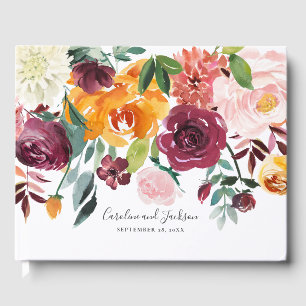 Herbstflorale Hochzeitsbuch Gästebuch