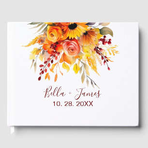 Herbstflorale Hochzeitsbuch Gästebuch