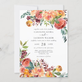 Herbstflorale Hochzeitseinladung Einladung