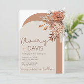 Herbstflorale Hochzeitseinladung Einladung (Stehend Vorderseite)