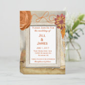 Herbstflorale Hochzeitseinladung Einladung (Stehend Vorderseite)