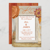 Herbstflorale Hochzeitseinladung Einladung (Vorne/Hinten)