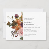 Herbstflorale Hochzeitseinladung Einladung (Vorderseite)