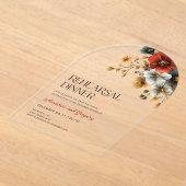 Herbstflorale Hochzeitsessen Probe Acryleinladungen (Ablage )