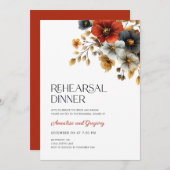 Herbstflorale Hochzeitsessen Probe Einladung (Vorne/Hinten)