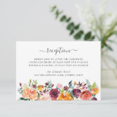 Herbstflorale Hochzeitskarte Einladung (Stehend Vorderseite)