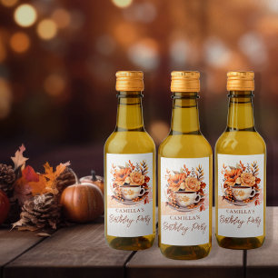 Herbstflorale Hütte Core Teacup Geburtstags-Tee-Pa Weinetikett