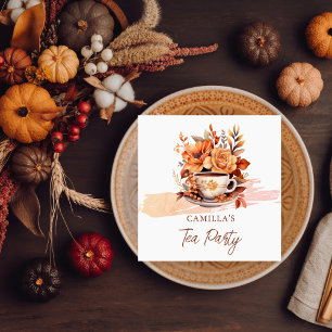 Herbstflorale Hütte Teacup Party Serviette