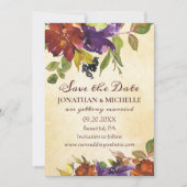 Herbstflorale Lila Orange Inspiration Hochzeit Save The Date (Vorderseite)