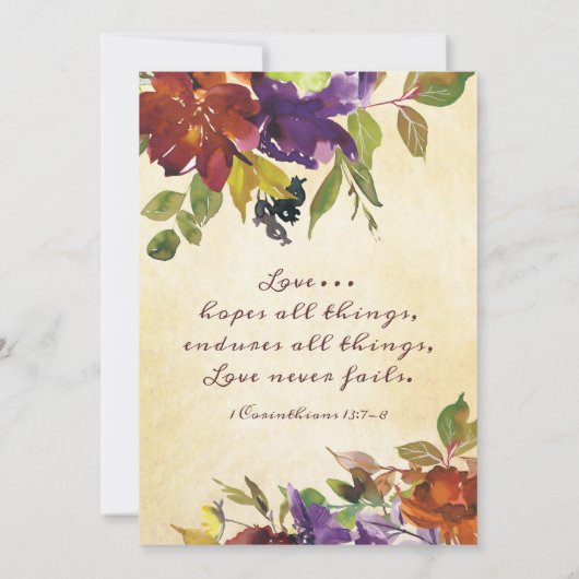 Herbstflorale Lila Orange Inspiration Hochzeit Save The Date (Rückseite)