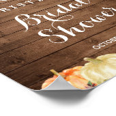 Herbstflorale Mason Jar Lights Brautparty Zeichen Poster (Ecke)