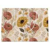 Herbstflorale Print Large Gift Bag Große Geschenktüte (Vorderseite)
