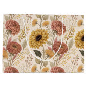 Herbstflorale Print Large Gift Bag Große Geschenktüte (Rückseite)