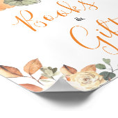 Herbstflorale Pumpkin Baby Duschbücher und Geschen Poster (Ecke)
