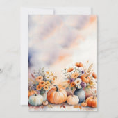 Herbstflorale Pumpkins Hintergrund Einladung (Vorderseite)