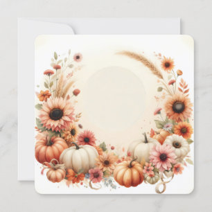 Herbstflorale Pumpkins Hintergrund Einladung