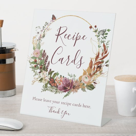 Herbstflorale Rezeptionskarten - Schild (In Situ)