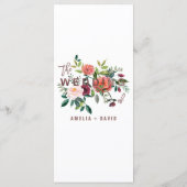 Herbstflorale Rose Gold Light Dinner Karte (Rückseite)