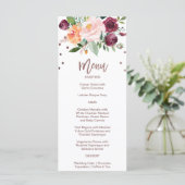 Herbstflorale Rose Gold Light Dinner Karte (Stehend Vorderseite)