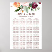 Herbstflorale Rose Gold Light Seekarte Poster (Vorne)
