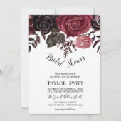 Herbstflorale Rose Goldreich Brautparty Einladung (Vorderseite)