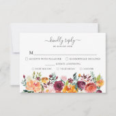 Herbstflorale RSVP-Karte mit Wahlmöglichkeit Einladung (Vorderseite)