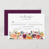 Herbstflorale RSVP-Karte mit Wahlmöglichkeit Einladung (Vorne/Hinten)