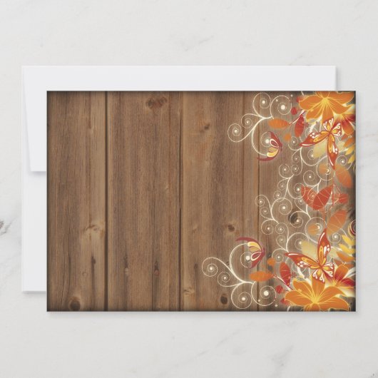 Herbstflorale Rustikale Hochzeit im Herbst Einladu Einladung (Rückseite)