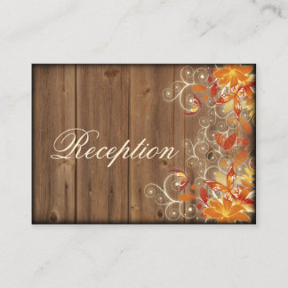 Herbstflorale Rustikale Hochzeit im Herbst Empfang Begleitkarte
