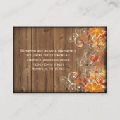 Herbstflorale Rustikale Hochzeit im Herbst Empfang Begleitkarte (Rückseite)